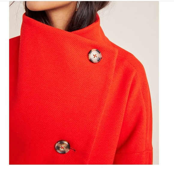 Anthropologie | Sascha Asymmetrical Coat, Red - Size M - Picture 14 of 14